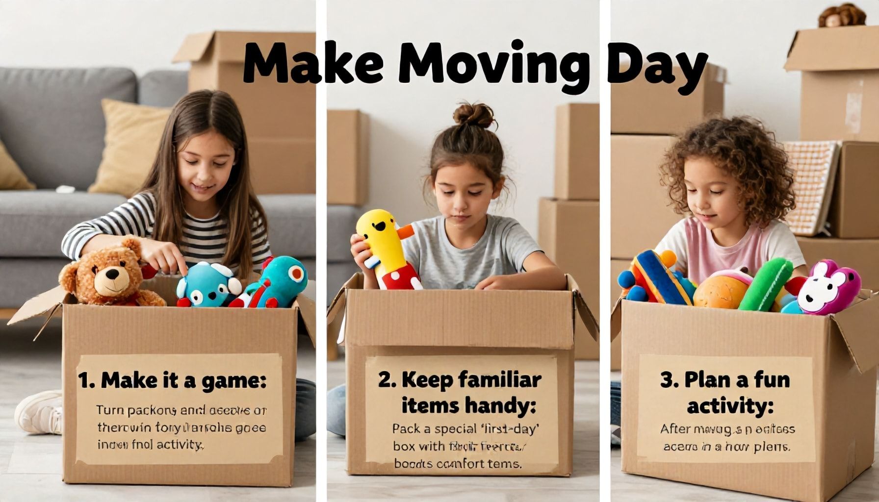 Taşınma gününü çocuklarla eğlenceli aktivitelerle daha keyifli yapın 3 Taşınma Günü Çocukların Keyifli Bir Gün Geçirmesi İçin Yapılacak 3 Şey*